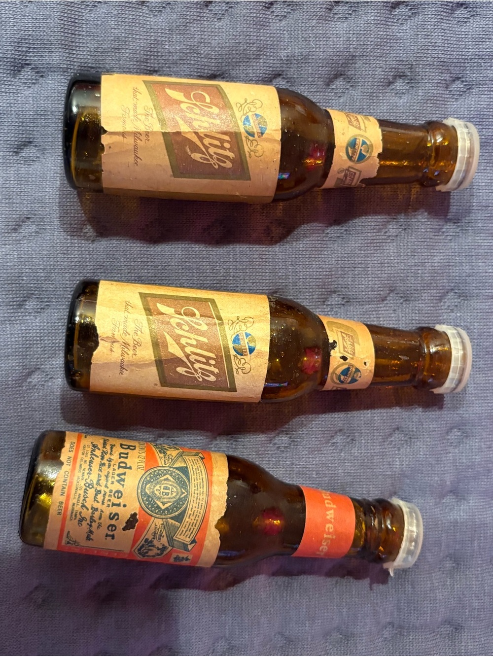 Budweiser Vintage-Style Mini Bottle with Red and Cream Label